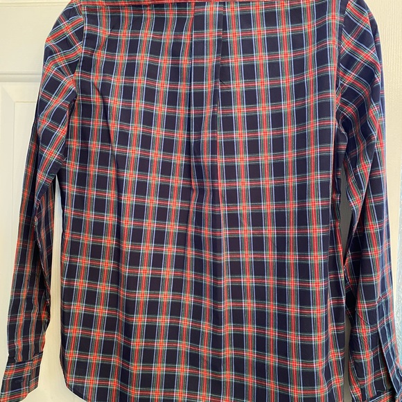 Woolrich Plaid Button Up Navy & Red Shirt sz 8 - Picture 6 of 7